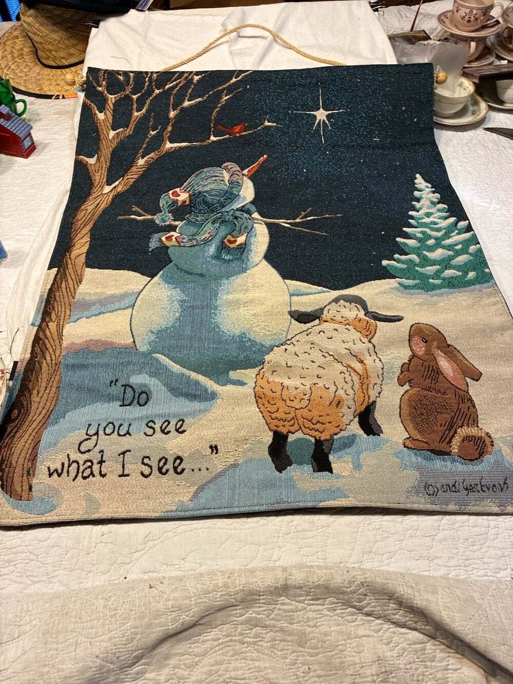Sandi Gore Evans Do You See What I See Christmas Wall Hanging Tapestry